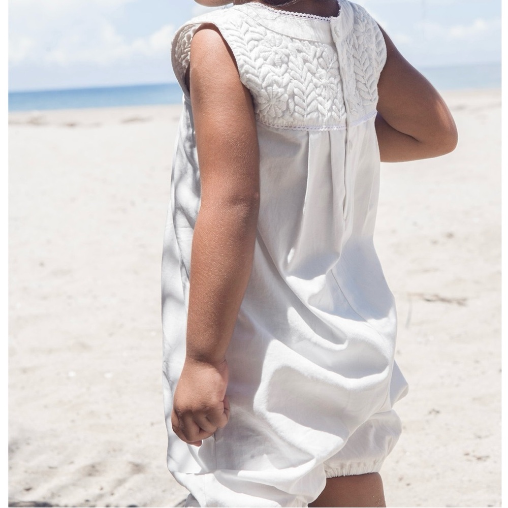 Indi Isa Jumper Embroidered White Poplin 2-3